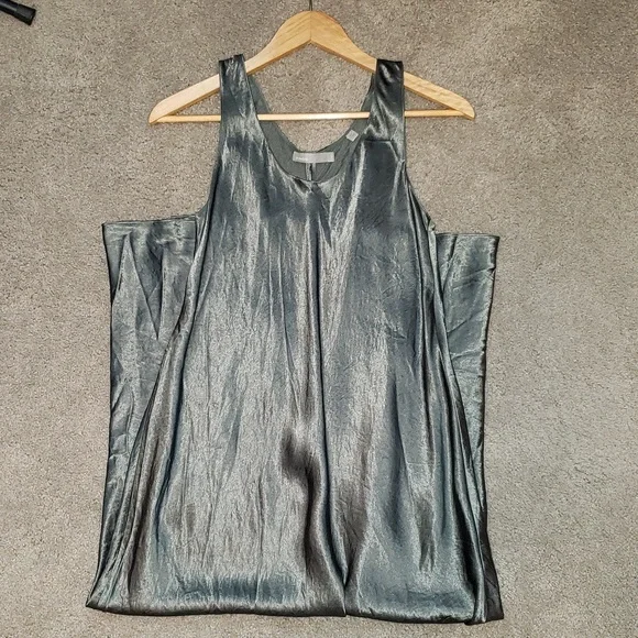 Vince Bias Scoop Neck Dress, Pine, Small - Picture 6 of 6